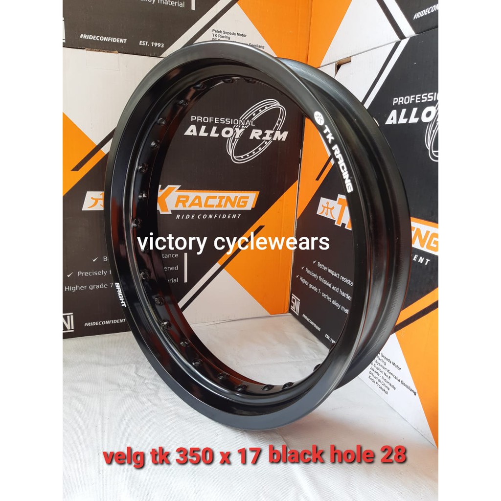 VELG TK RACING 350X17 BLACK HOLE 28 HARGA PER 1 PCS ( SATUAN )
