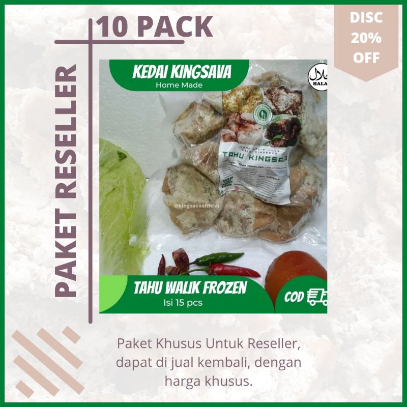 

(Paket Reseller 10 pack) Tahu Walik Frozen Khas Kedai Kingsava