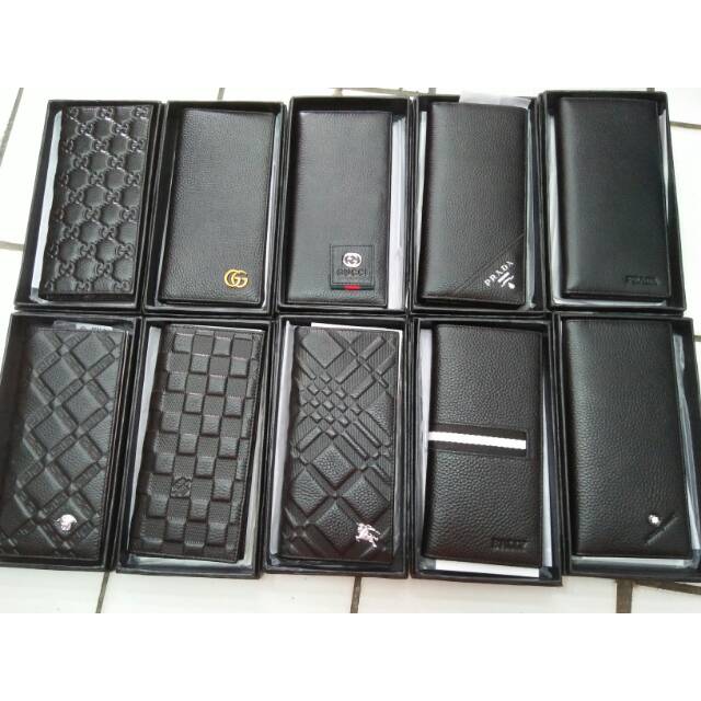 Dompet panjang lipat import kulit asli ada resleting dalam