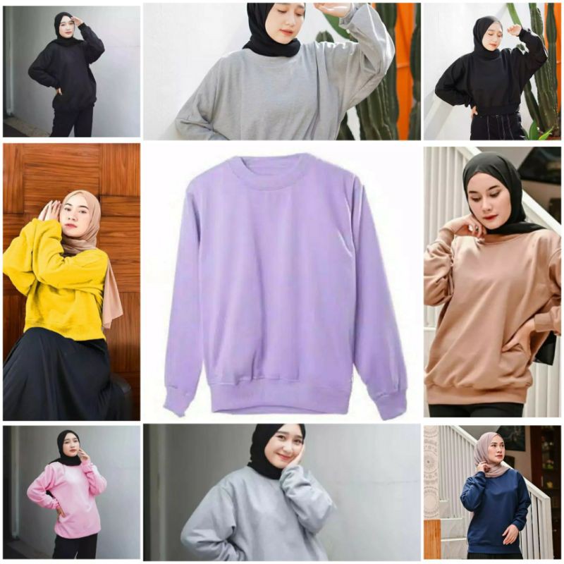 Basic Sweater Polos -Sweater Oblong Wanita