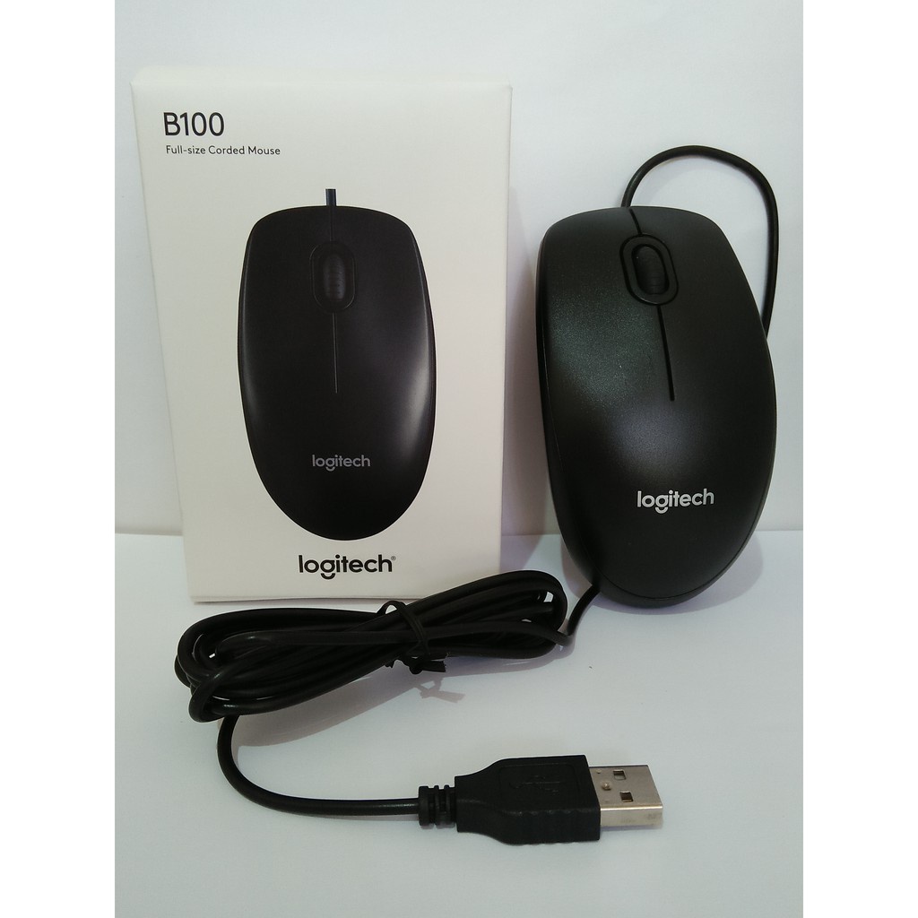 Logitech B100 Mouse Kabel USB Optical