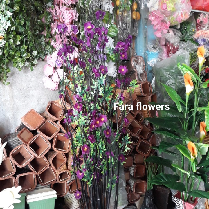 Bambu Ulir Bunga Bambu Bunga Artifisial Bunga Anyelir-ungu