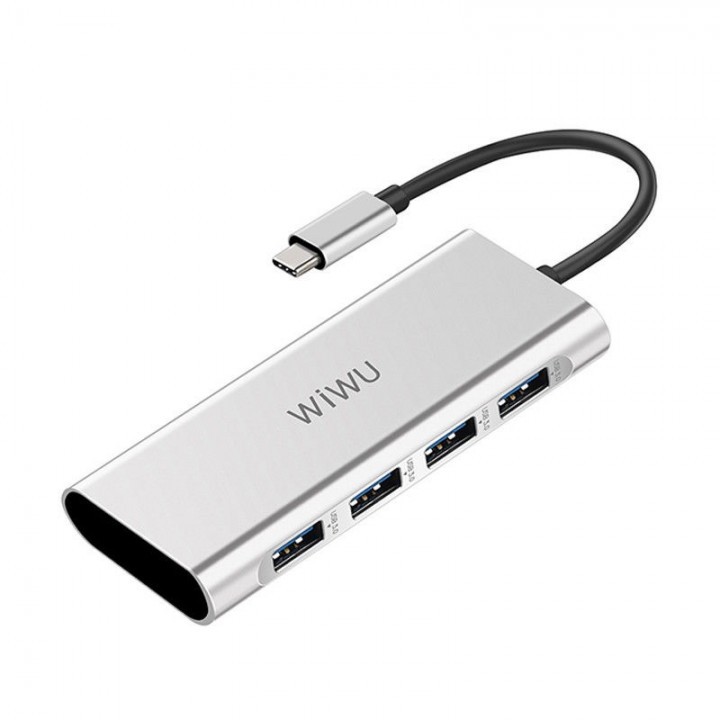 WIWU Apollo A440 4-in-1 Type-C to 4 USB 3.0 Ports Hub Adapter