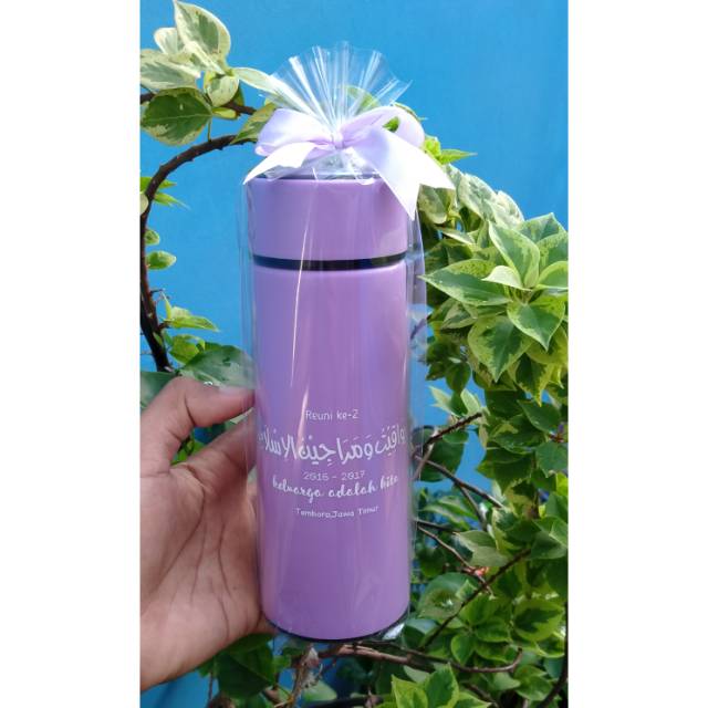 Souvenir tumbler kaca + plastik custom