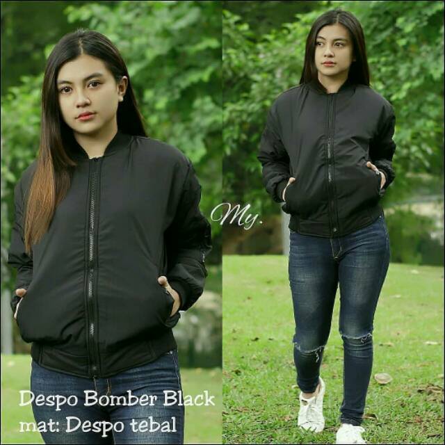 Jaket Bomber Polos Cewe Premium