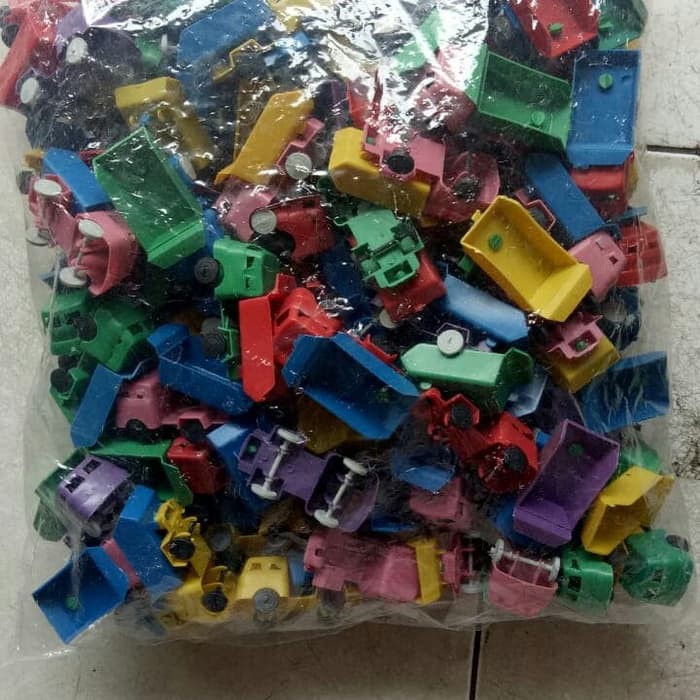 MAINAN JADUL - MOBIL TRUK BAK TERBUKA KECIL MOBIL PLASTIK ISI 100 PCS