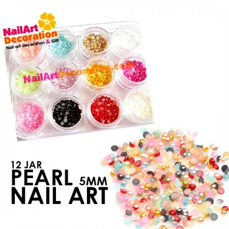 PEARL 5MM (12 JAR) - PE00074 DEKORASI KUKU NAIL ART ANAK MUTIARA