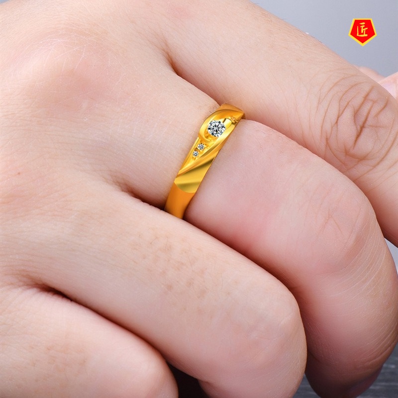 [Ready Stock]Fashion Personality Couple Gold Ring