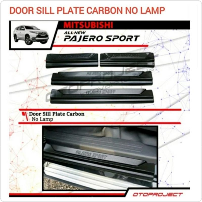 Sill Plate Samping Pajero New Stanles Carbon Non Lampu