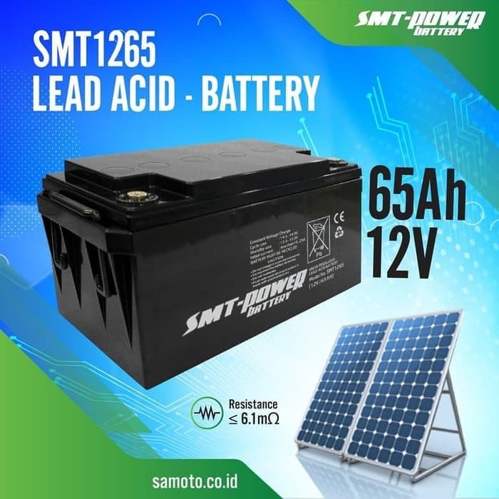 BATERAI / AKI VRLA 12VOLT 65AH SMT POWER SOLAR PANEL / TENAGA SURYA