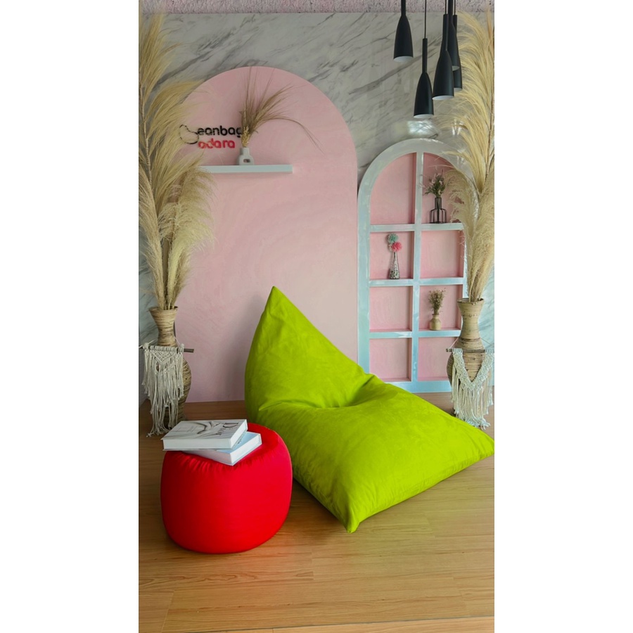 Beanbag Triangle - Bahan Suede - Size Jumbo XL - Komplit Siap Pakai