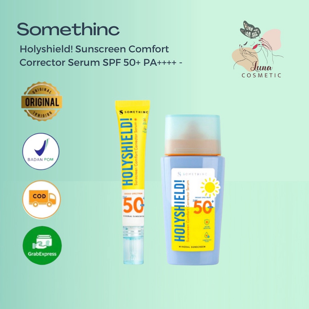 SOMETHINC Holyshield! Sunscreen Comfort Corrector Serum SPF 50+ PA++++ - Sunblock Pelindung dari Sinar Matahari