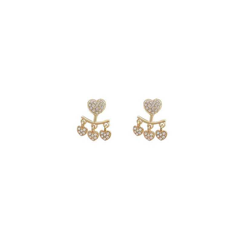 Anting Tusuk Gantung Bahan Sterling silver 925 Desain Hati Hias Zircon Untuk Wanita