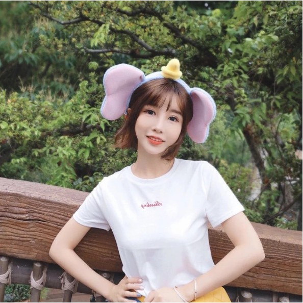 topi bandana lucu model telinga gajah lembut bando karet rambut dewasa anak