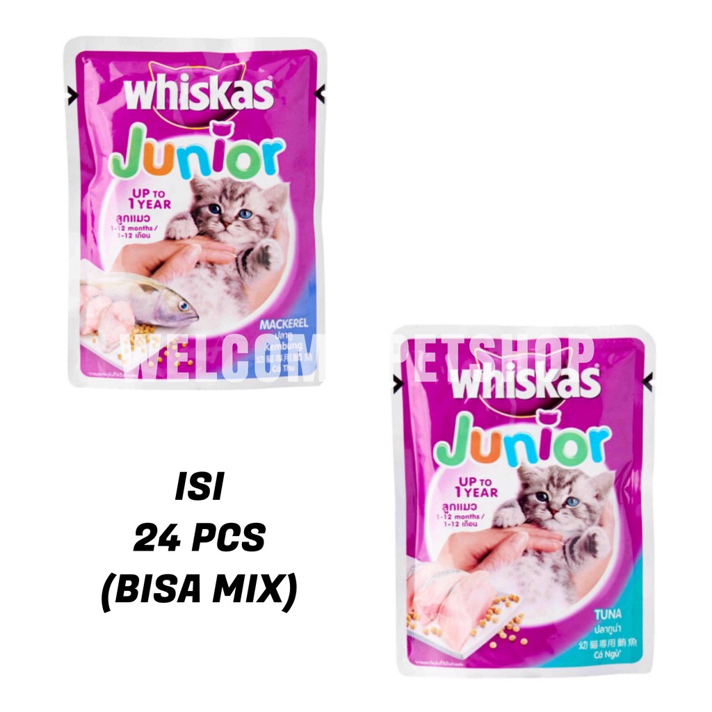 WHISKAS POUCH 85 GR ISI 24 PCS / MIX ALL VARIAN