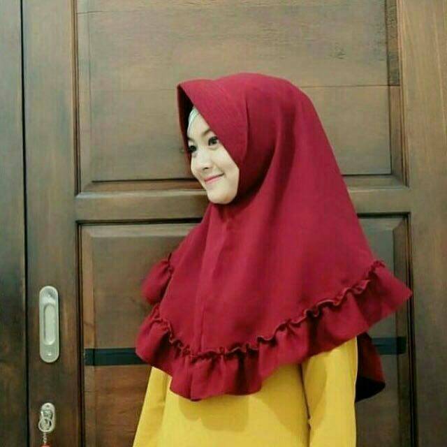 Daily Khimar Jilbab Hijab Kerudung Instan Bergo Jumbo Syari Instan Pet Antem Simple Penguin wolfis