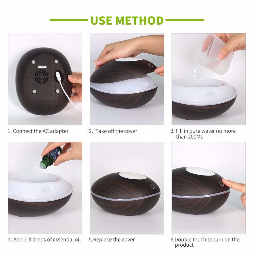 H08 - Humidifier WITH REMOTE VERSION - Essential Oil Aromatherapy Diffuser - 200ml