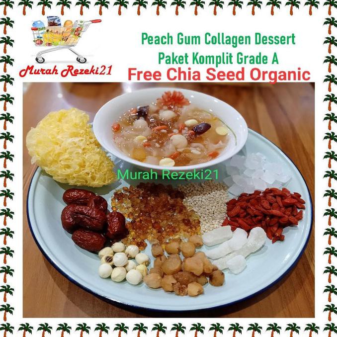 

NEW PRODUCT Peach Gum Collagen Dessert Paket Komplit Grade A (250gr) - Besar 8-12 Pack