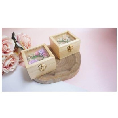 KOTAK CINCIN KAYU persegi RUSTIC BAHAN MAHAR SESERAHAN RUSTIC - KOTAK CINCIN Kayu bahan RUSTIC