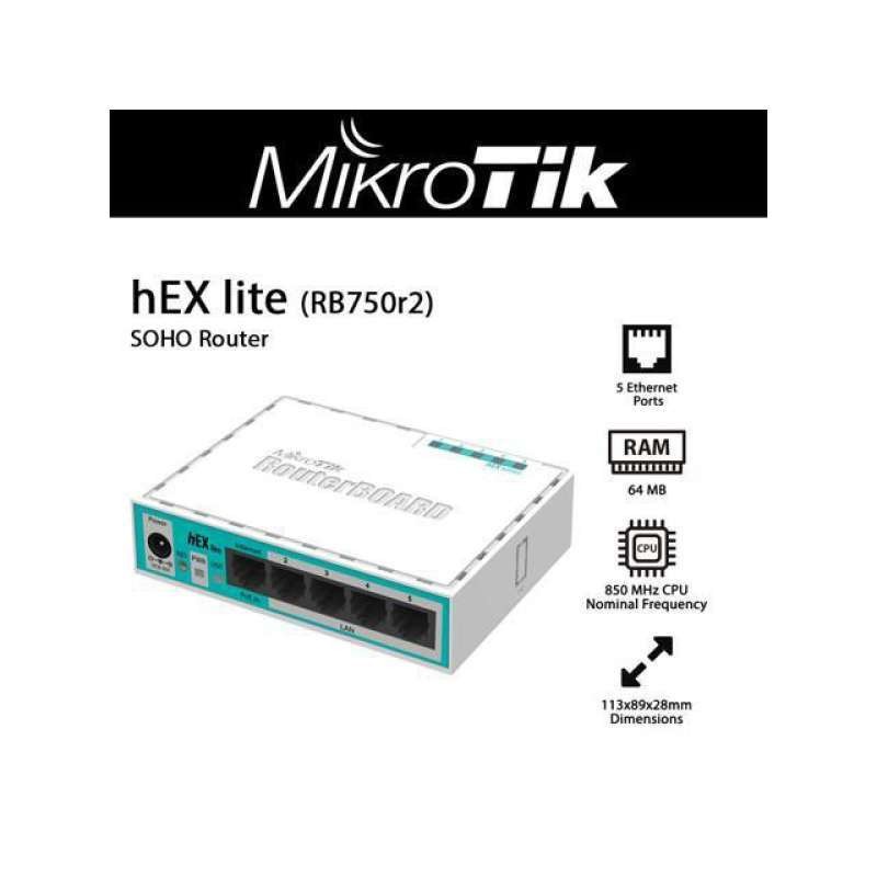 Mikrotik Router Indoor RB750r2 (hEX Lite) RB750 RB 750 RB 750r2