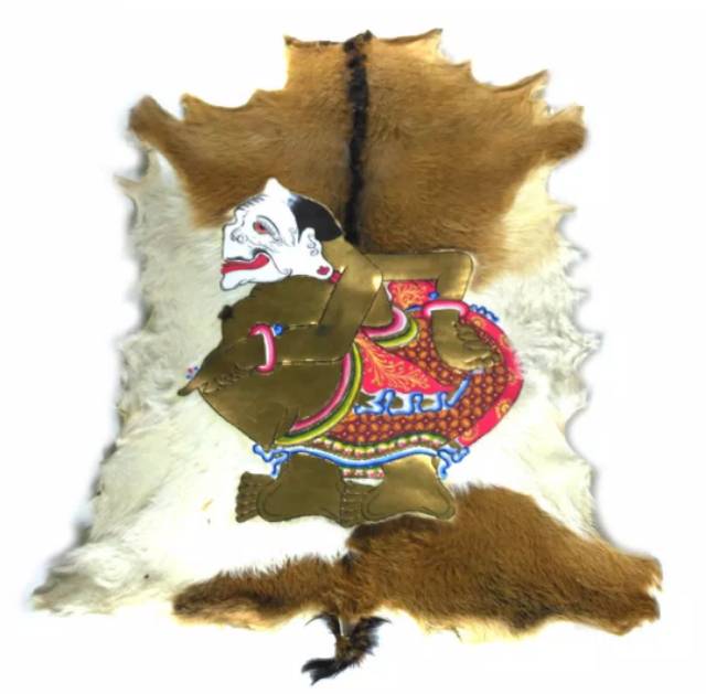 (BISA COD) LUKISAN LEMBARAN WAYANG SEMAR KULIT KAMBING FULL BODY 77x55 cm - HIASAN DINDING DEKORASI