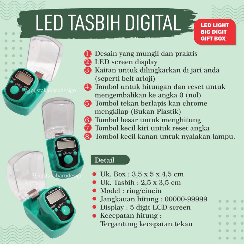 TASBIH DIGITAL MUSLIM DENGAN BOX (TASBIH 1PCS)