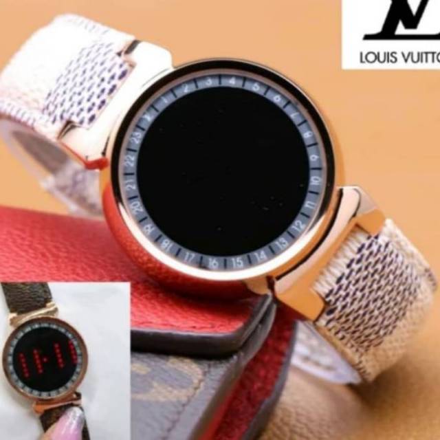 JAM TANGAN WANITA LV LOUIS VUITTONN LAYAR SENTUH LED WATCH JAM TANGAN WANITA KULIT ELEGANT MURAH