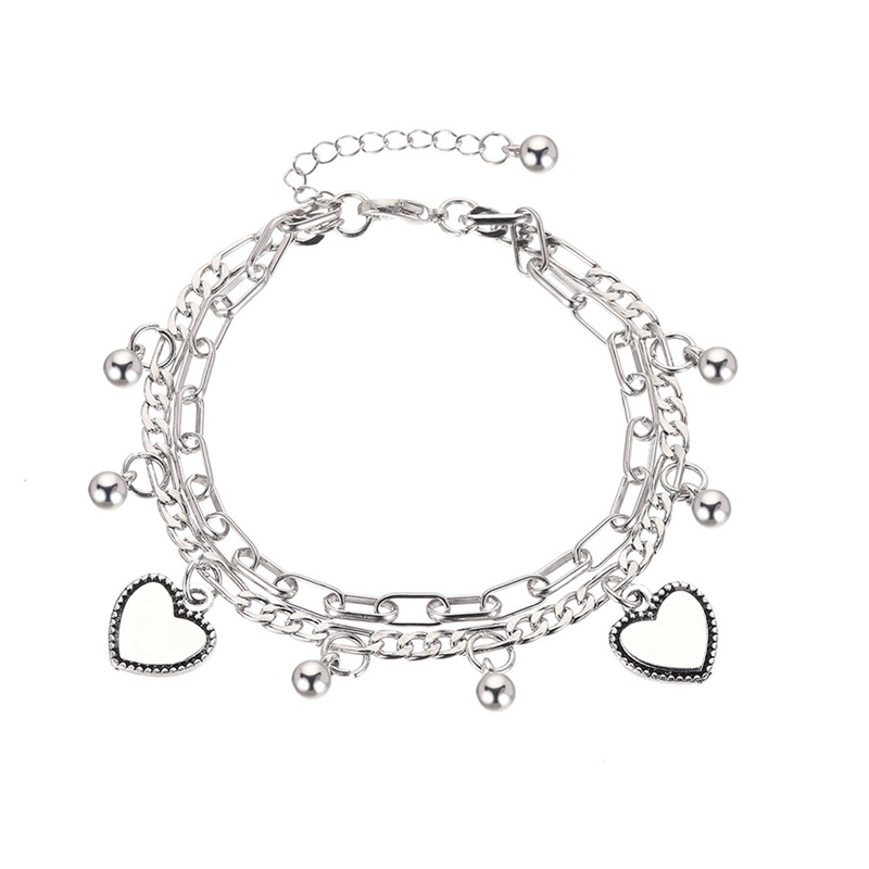 Gelang Rantai Double Layer Bahan Stainless Steel Untuk Wanita