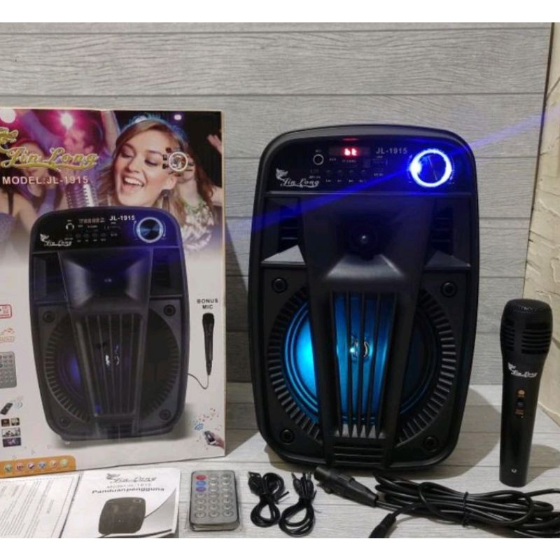 Speaker Bluetooth Jinlong JL-1915 Super bass free mic karaoke