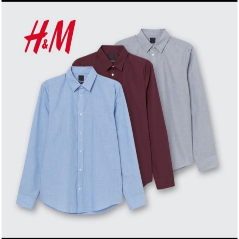 Kemeja H&amp;M original / kemeja lengan panjang hnm original easy iron