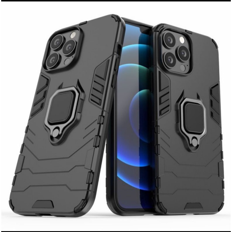 MANDIRI IPHONE 12 12 PRO MAX HARDCASE IRON ARMOR I RING CASING SHOCKPROOF CASE TRANSFORMER STANDING 