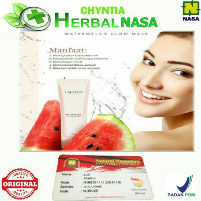 (DIJAMIN ASLI) Lacoco Watermelon Glow Mask Sleeping Asli Original PT Natural Nusantara