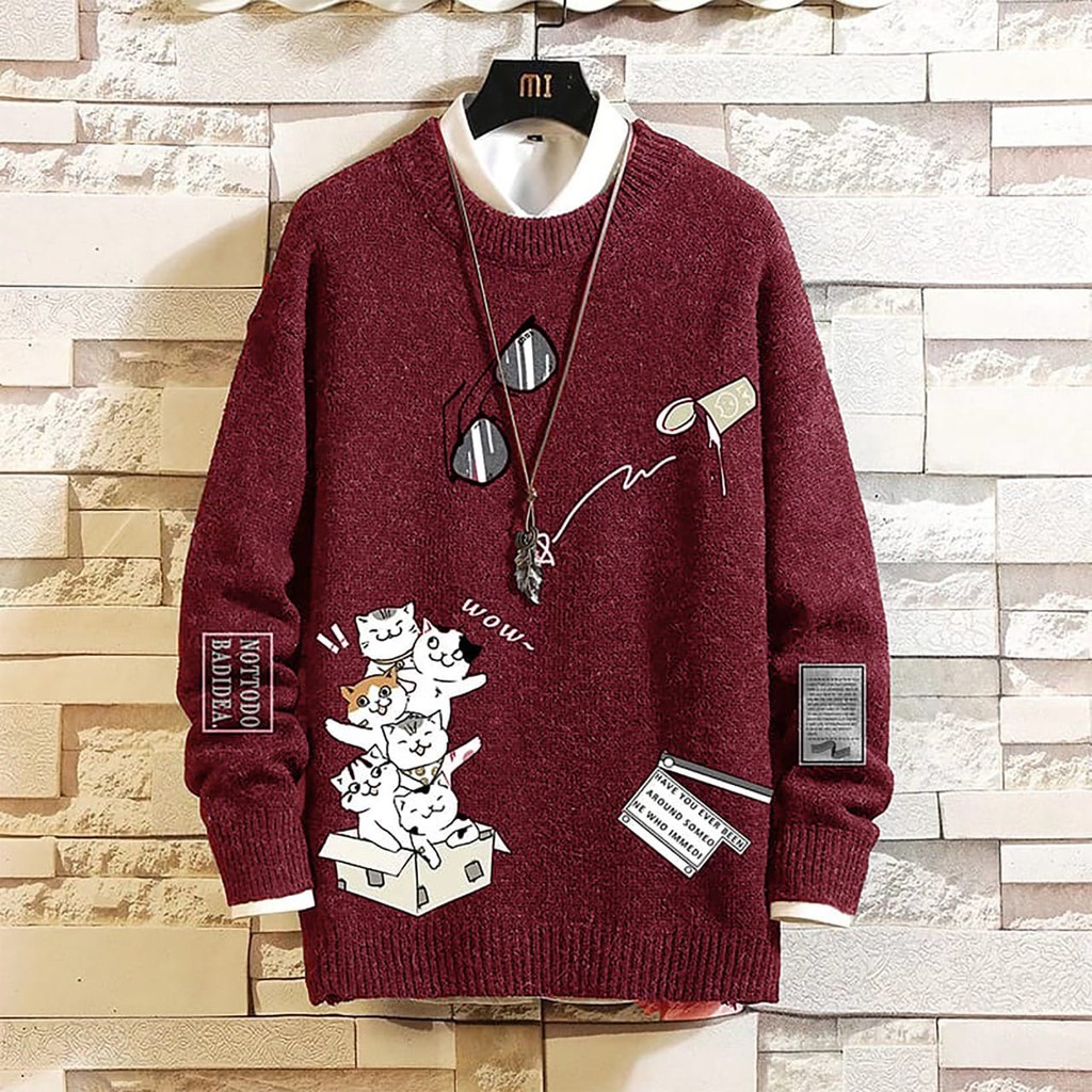 INDOBEST SWEATER BAJU KUCINGLENGAN PANJANG PRIA / KASUAL / GOOD QUALITY