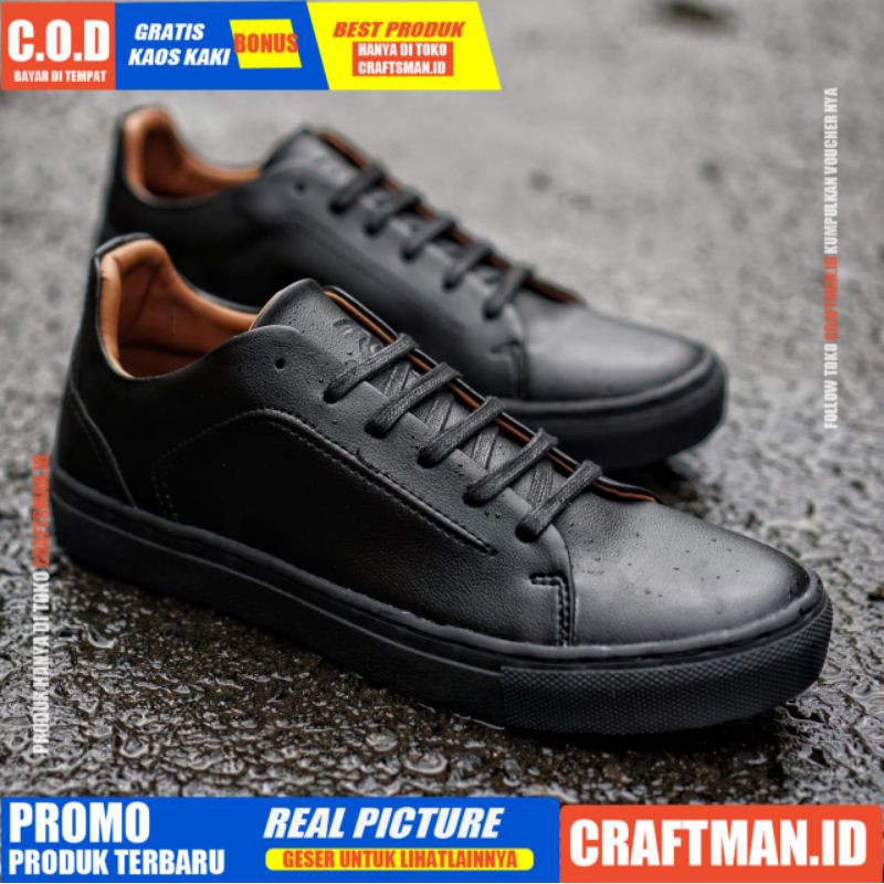 CRAFTS X KNOT Sepatu Kasual Pria Sepatu Pria Casual Kulit Pu Sepatu Casual Pria Cowo/Cowok Ori Sneaker Sepatu Kerja Kantor Kondangan Keren