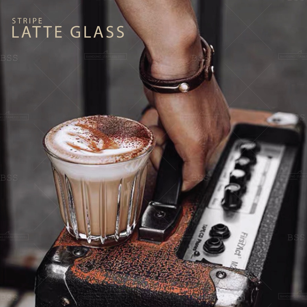 Gelas Kopi Susu Cangkir 200ml Putih Australia Latte Coffee Glass Simple Vintage Bomber