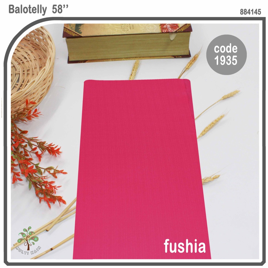 Bahan multi Kain Balotelly / Balotelli / baloteli Polos high twist polyester Meteran Harga Grosir-1935 fushia