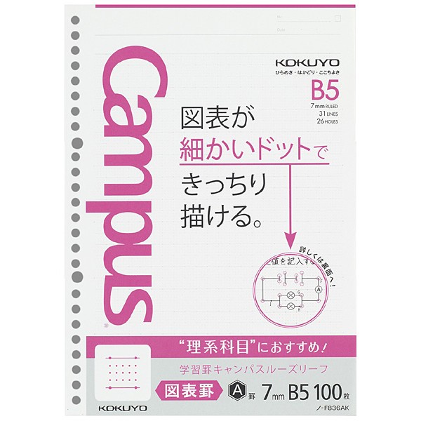 

Campus Loose Leaf Chart Ruler 7Mm B5 - 100Lembar - N-F836Ak 040