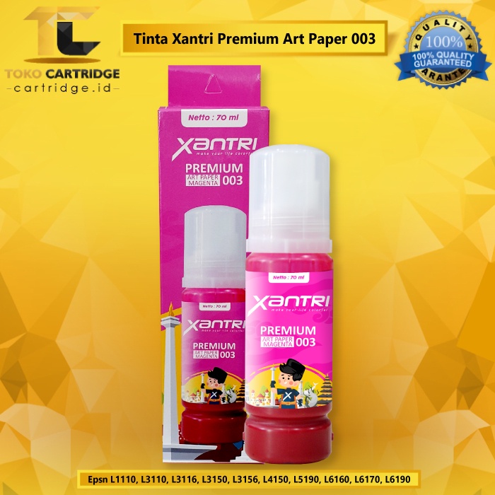 Tinta Xantri Premium Art Paper 003 Cyan Magenta Yellow 70ml, Printer Epson L1110 L3110 L3116 L3150 L3156 L4150 L5190 L6160 L6170 L6190