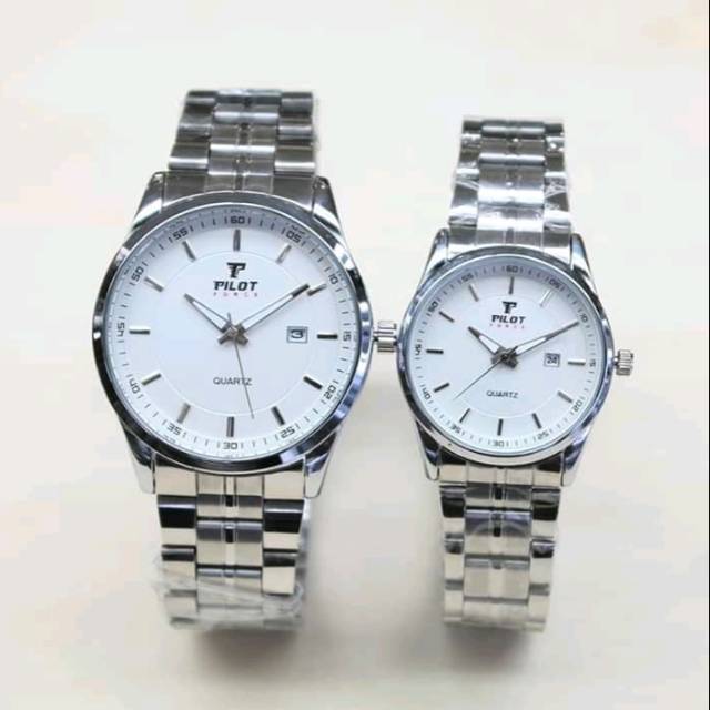 Jam tangan pilot Couple rantai stainless/jam tangan couple