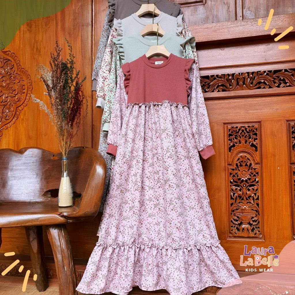 Gamis Anak / Gamis Anak Perempuan / Baju Muslim Anak Perempuan CLARA 5-15 Tahun