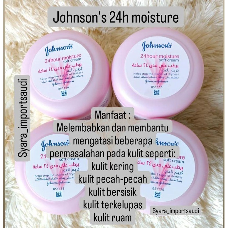 johnsons 24h 200ml moisture soft cream johnson's Arab 24h moisture soft cream  johnson pelembab kulit 24 jam untuk anak dan dewasa