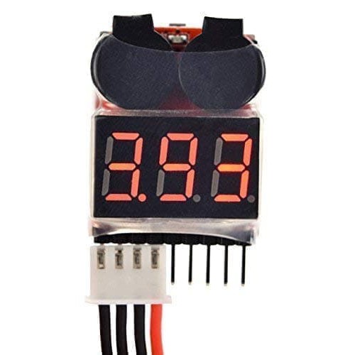 1-8s Lipo Battery Tester Low Voltage Buzzer Alarm Baterai Li-Po