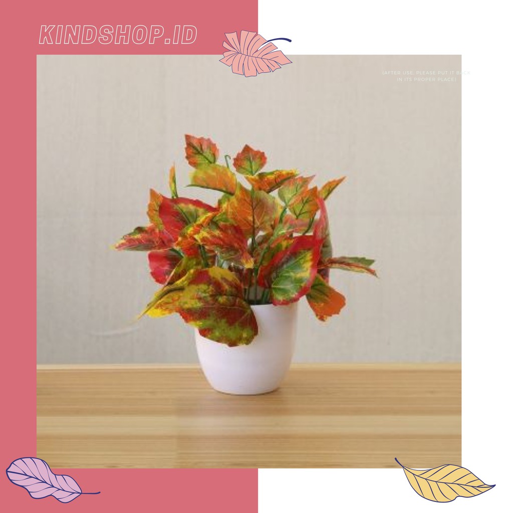 KINDSTORE❤ | LEAF07 | Tanaman Palsu Kecil Plastik Hias Pot Bunga Artificial Daun Rambat Dekorasi