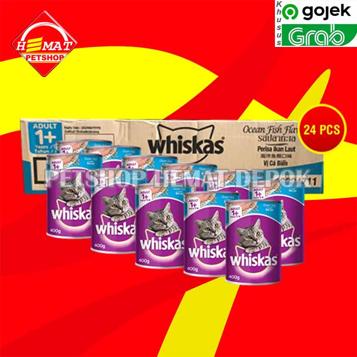 GOSEN Makanan Kucing Whiskas Kaleng Wetfod Grosir Dus Isi 24 PCS 400GR