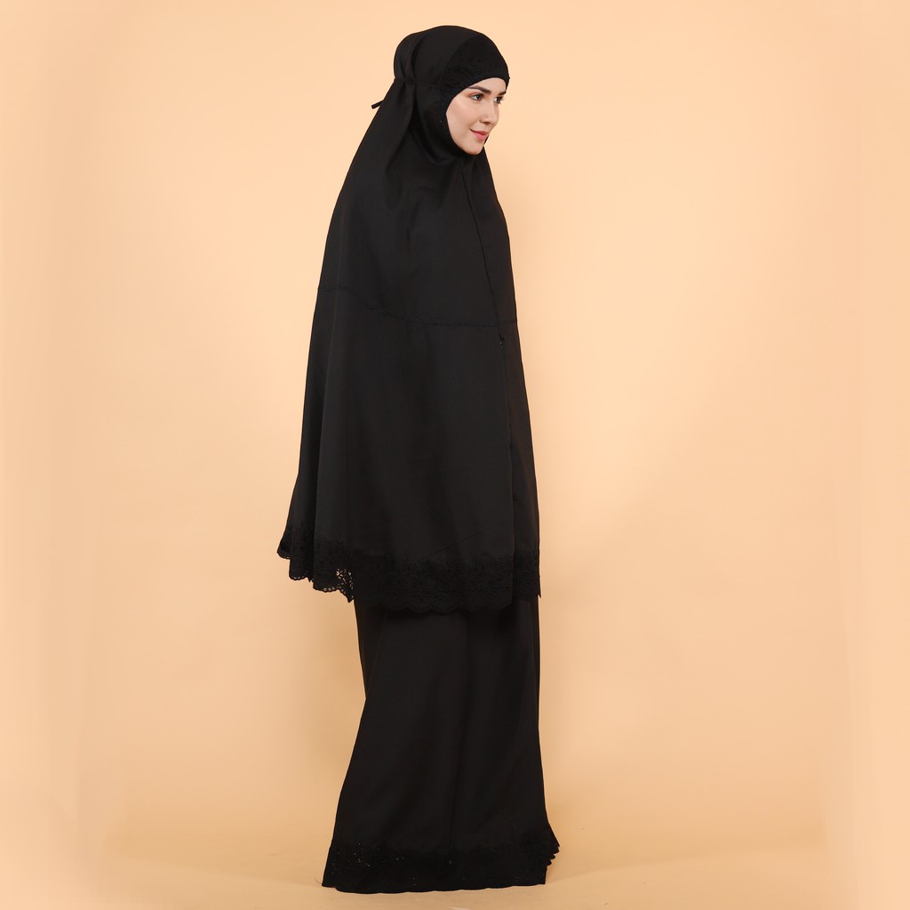 Rozalia Mukena Hitam Katun Premium