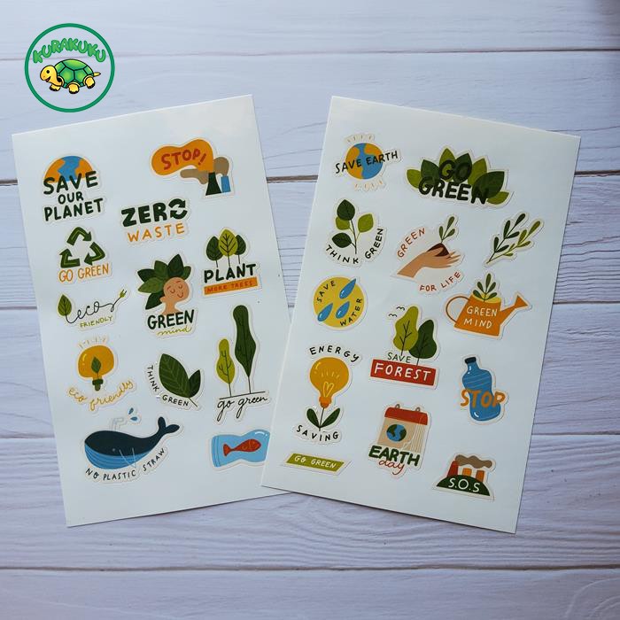 

Sticker / Stiker Deco Aesthetic Pack Eco Lifestyle 006 Utk Laptop, Buku, Diary, Journal, dll