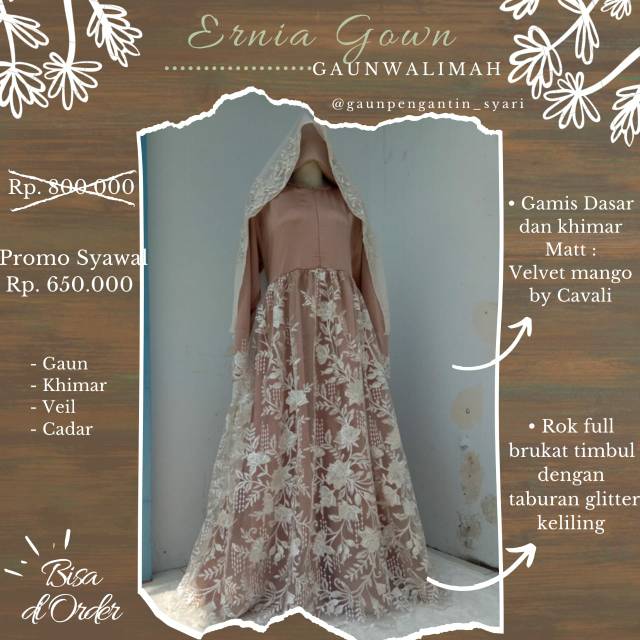 PROMO GAUN PERNIKAHAN SYAR'I SIMPEL BOGOR