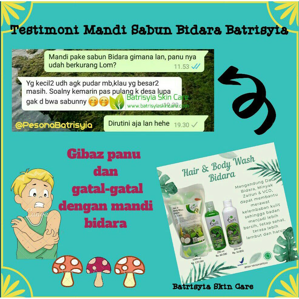 Sabun TTT Top to Toe Wash Bidara Batrisyia Herbal 200 ml