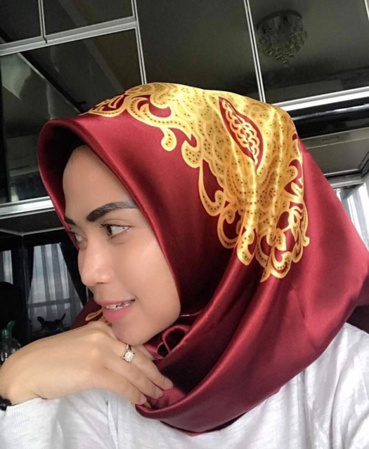 jilbab motif hijab motif premium kerudung bahan satin premium