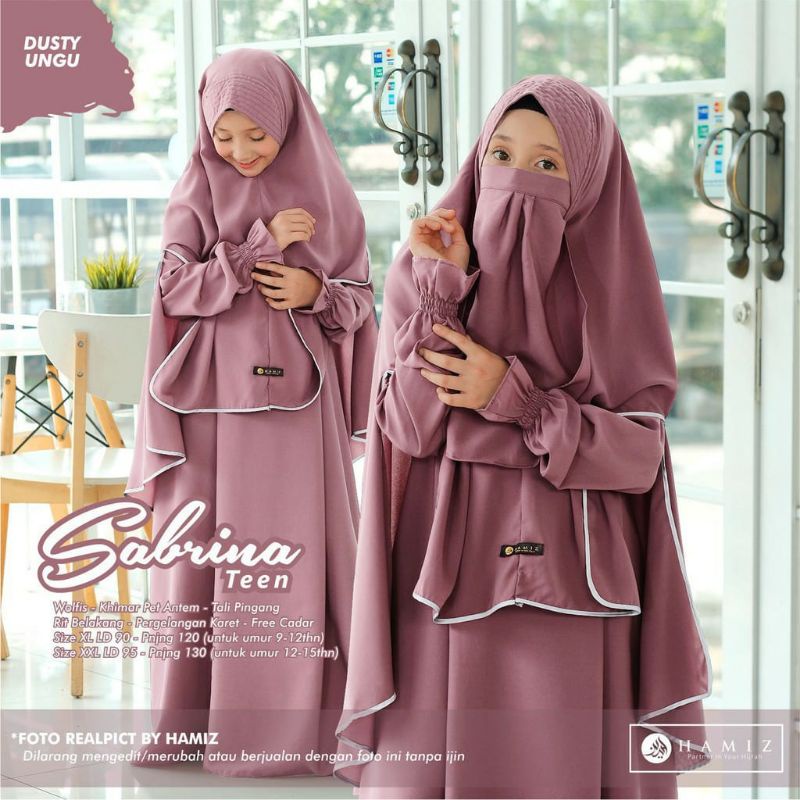 GAMIS ANAK SABRINA  SET CADAR // GAMIS HIJAB CADAR USIA 6 -13 TAHUN // GAMIS ANAK // GAMIS TANGGUNG // TERMURAH